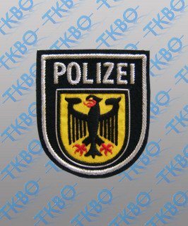 Abzeichen Bundespolizei handgestickt - silber
