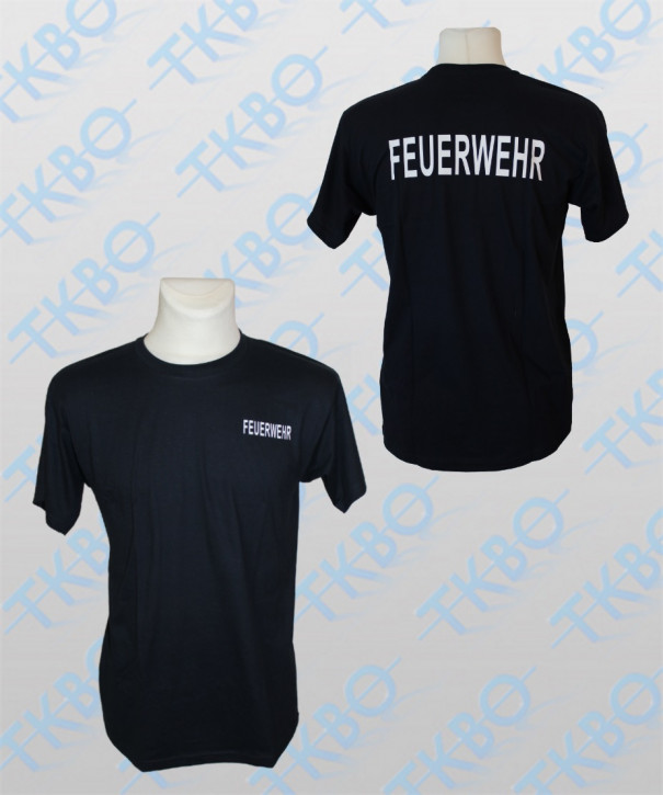 T-Shirt mit Aufdruck "FEUERWEHR" XL