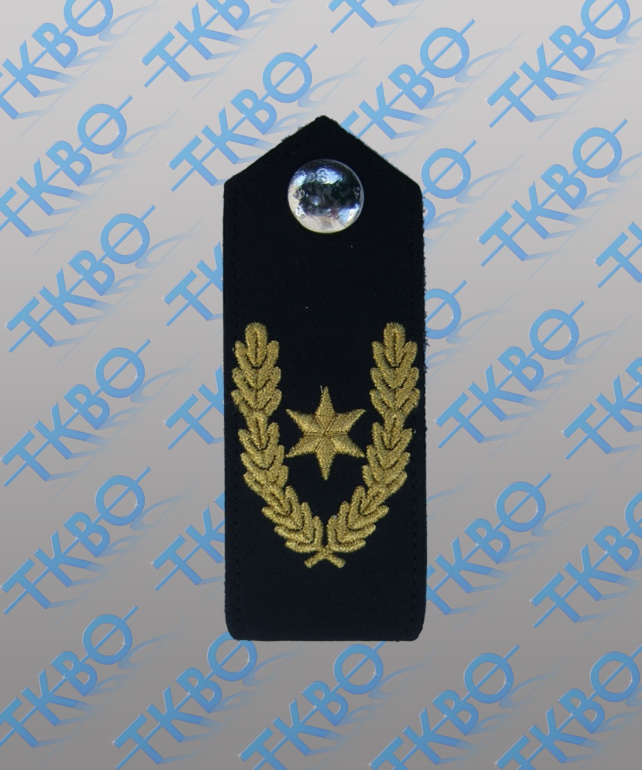 Polizei Schlüsselanhänger Schulterstück blau Eichenlaub und 1Stern gold i985 