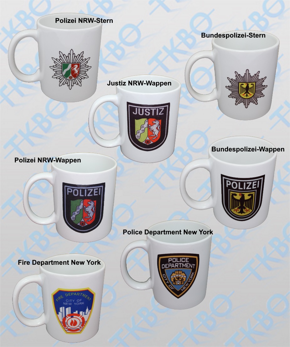Tasse mit diversen Aufdrucken Bundespolizei-Stern-070200-3