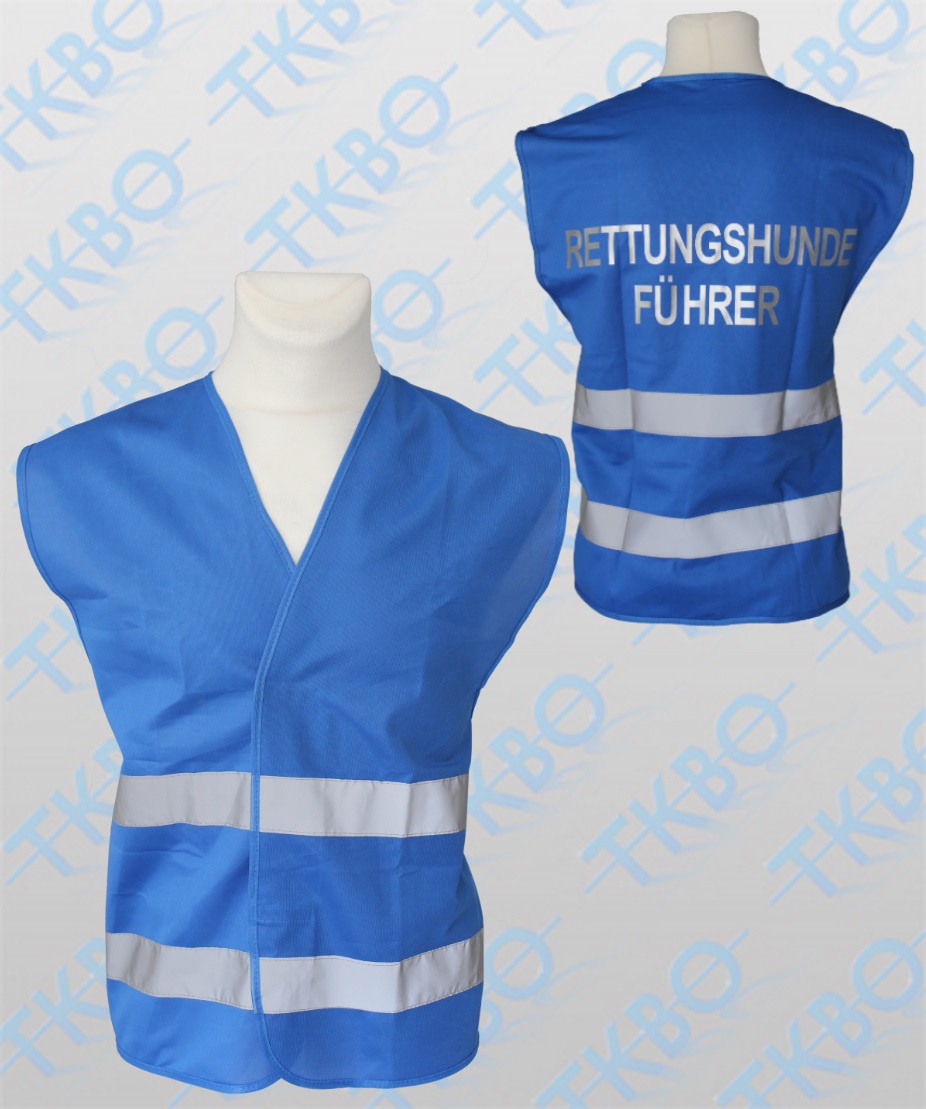 Warnweste Blau Mit Druck RETTUNGSHUNDE F HRER L XL 110993A 2