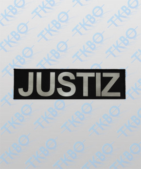 Rückenschild "JUSTIZ" 29 cm x 8 cm