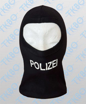 Sturmhaube mit Aufdruck "Polizei" weiß
