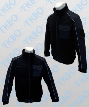 Fleecejacke mit Brusttasche+Armbüro sowie Reflexstreifen